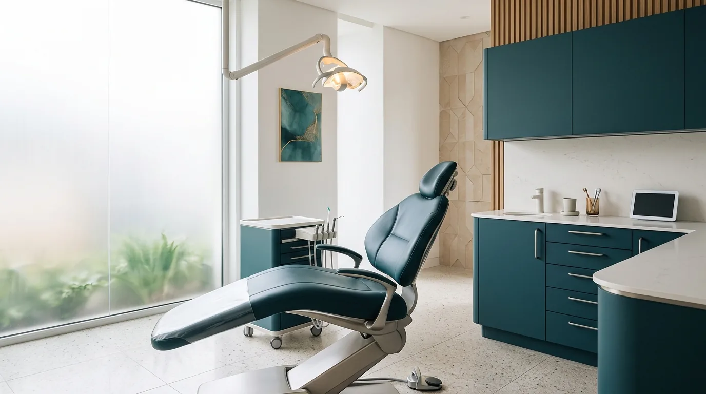 Bright modern dental treatment operatory at Miriva Dental Studio